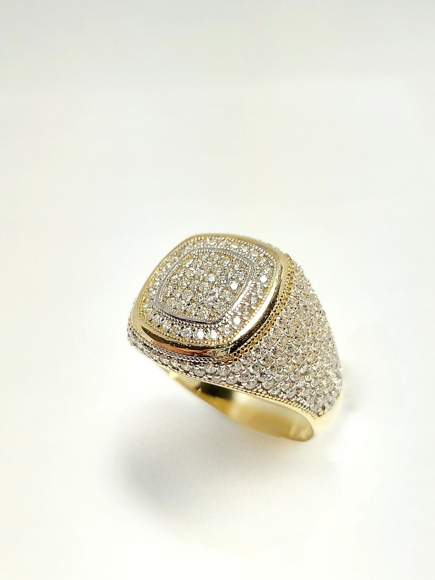 10k Gold Ring filled with CZ stones