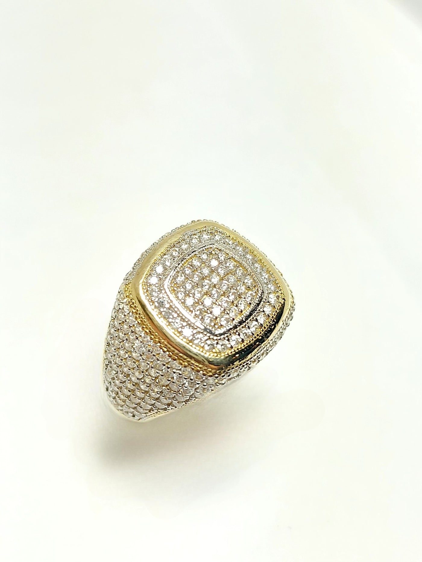 10k Gold Ring filled with CZ stones