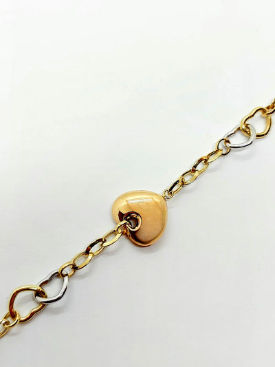 10k Gold 3 tone Bracelet with heart