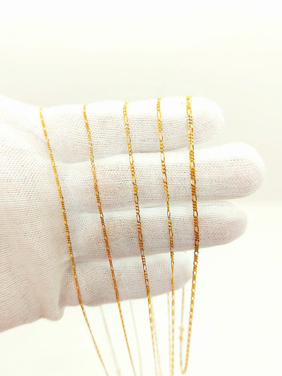 Figaro Chains Necklaces 10k Solid Gold Italian made Real Gold