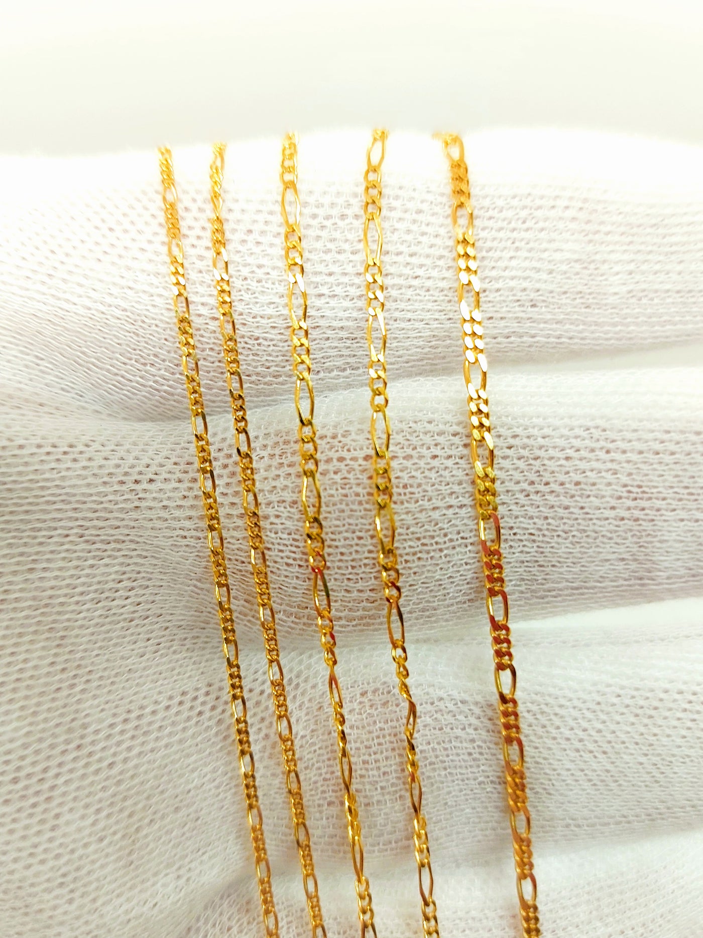 Figaro Chains Necklaces 10k Solid Gold Italian made Real Gold