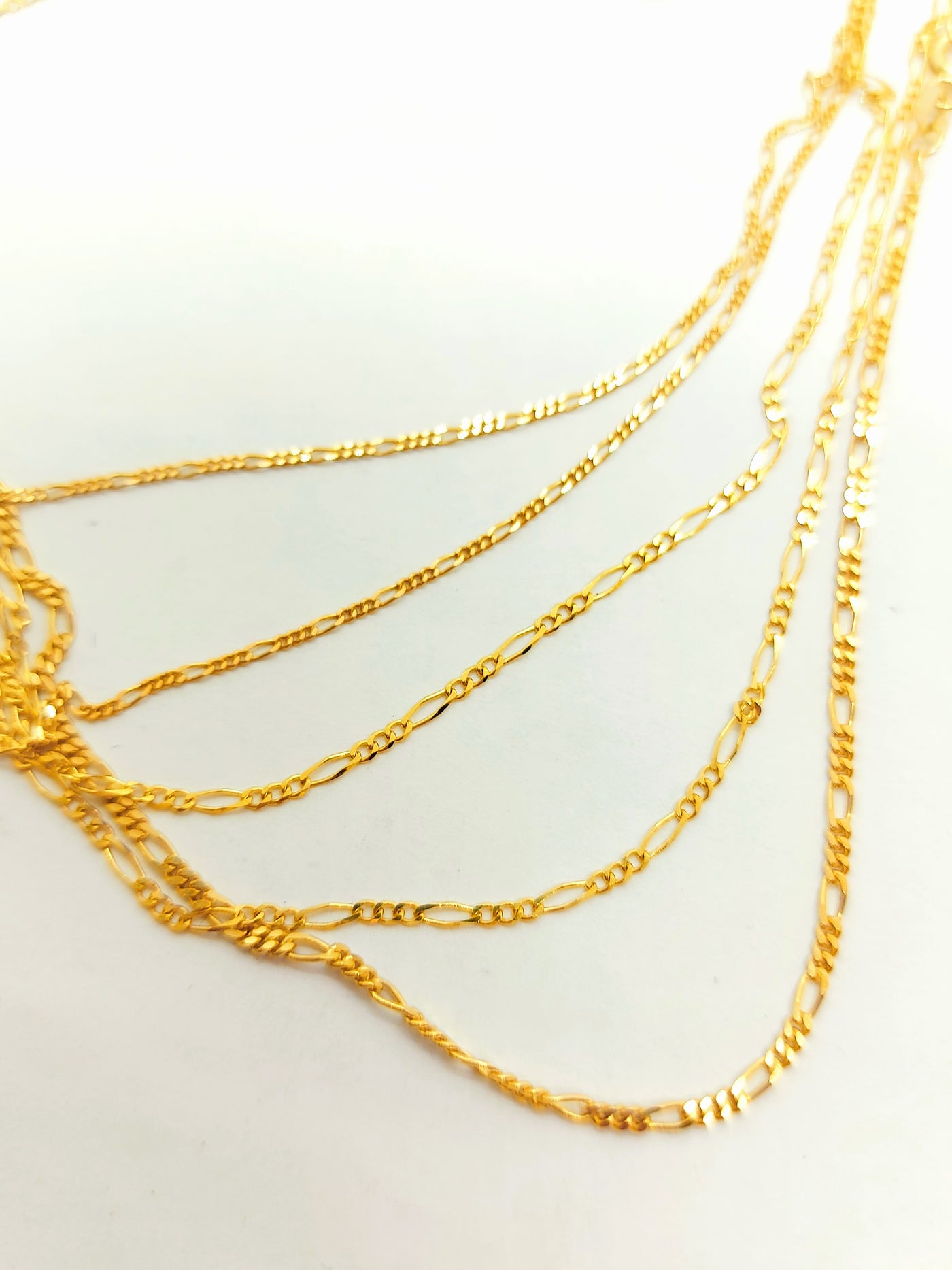 Figaro Chains Necklaces 10k Solid Gold Italian made Real Gold