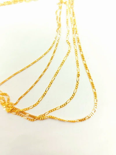 Figaro Chains Necklaces 10k Solid Gold Italian made Real Gold