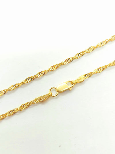 Rope Chain Necklace 10k Gold Very thin