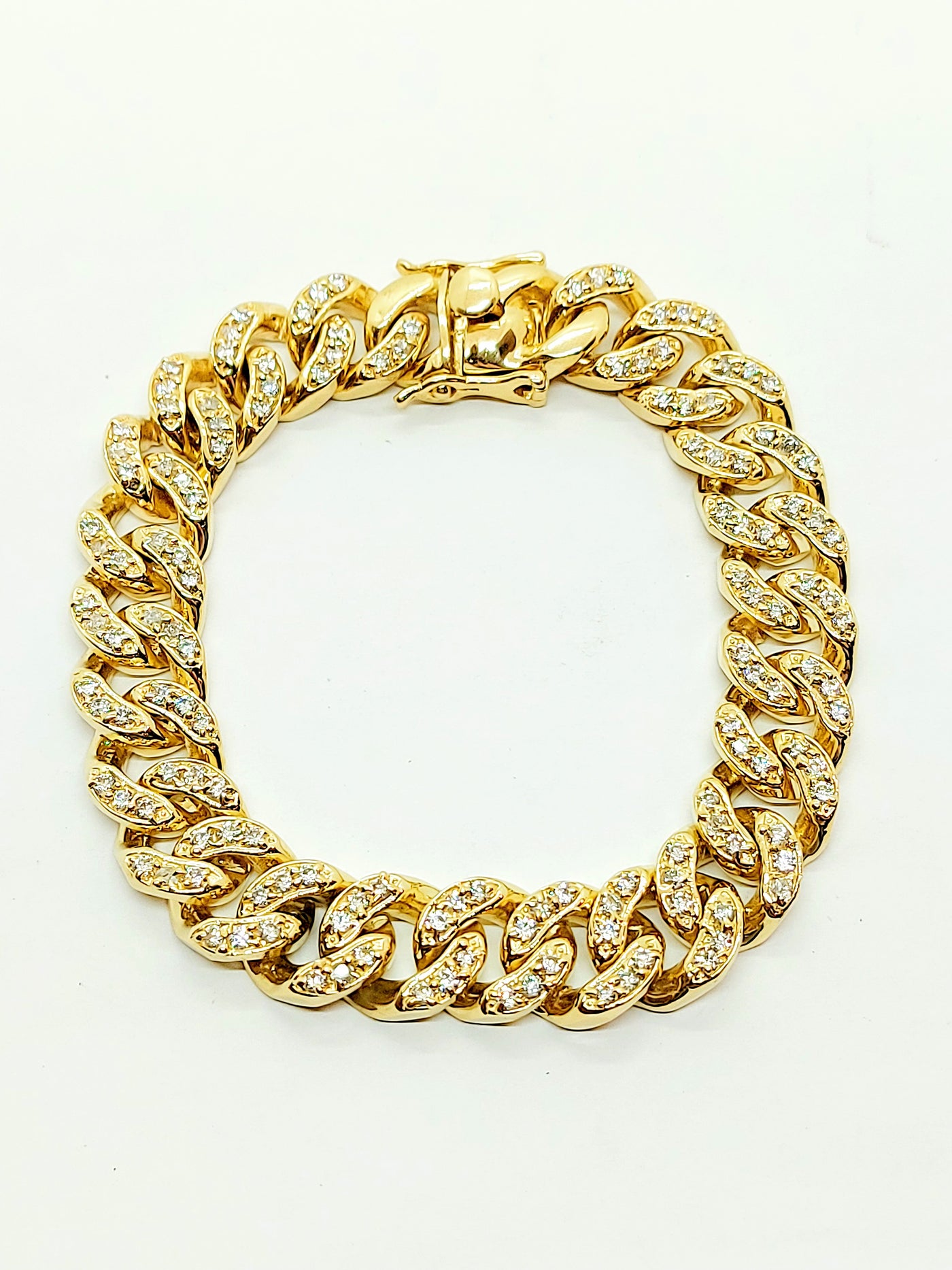 Handmade Cuban Bracelet with Cubic Zirconia