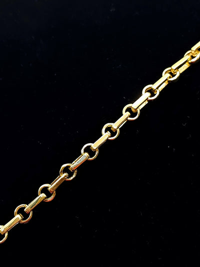 Gold Paper clip and rolo link bracelet