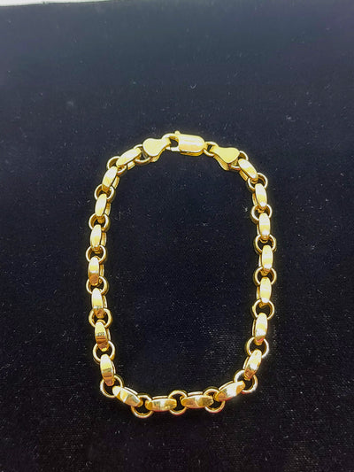 Gold Rolo and Oval link bracelet