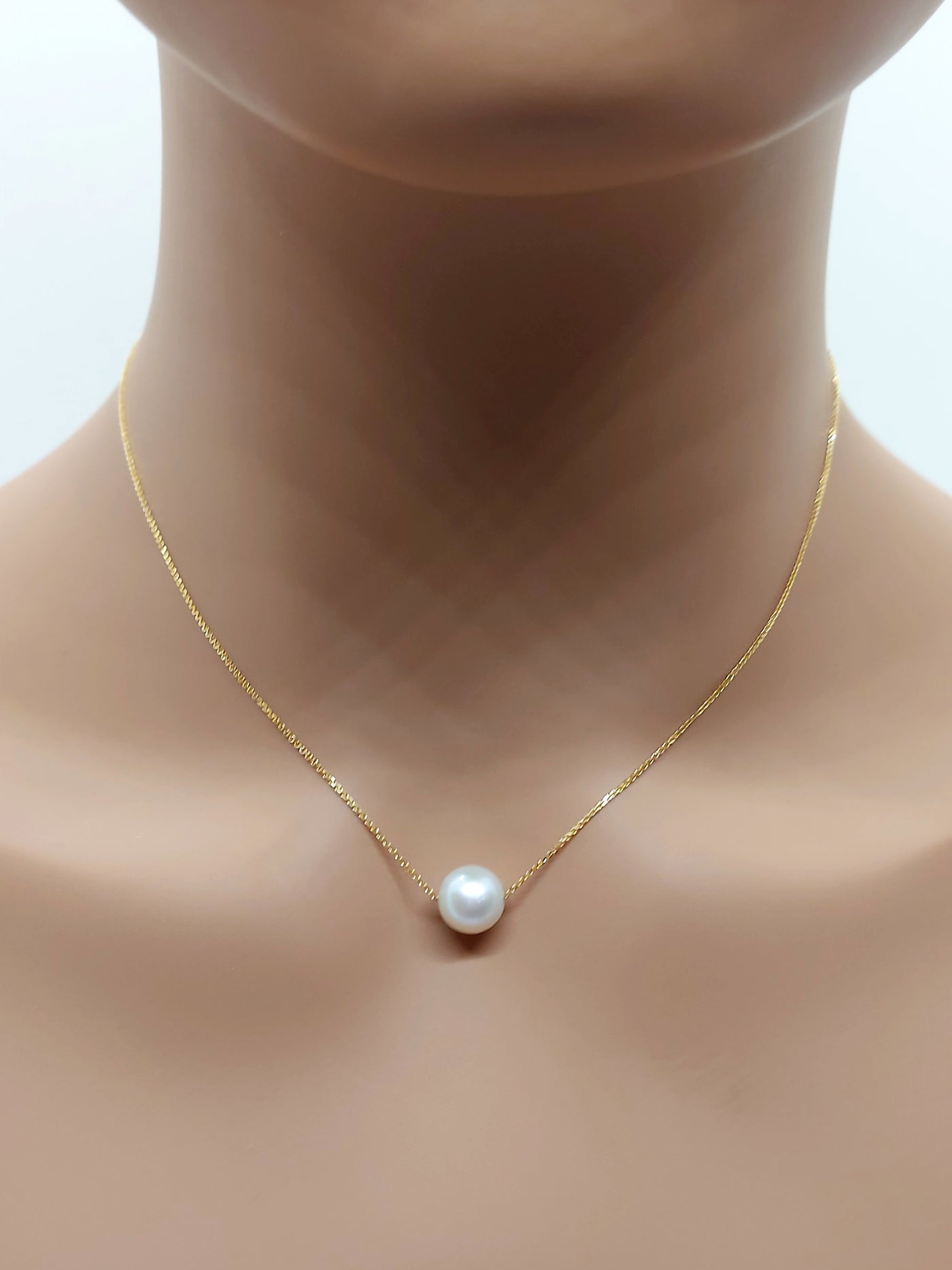 10k Real Solid Gold Pearl Necklace for women