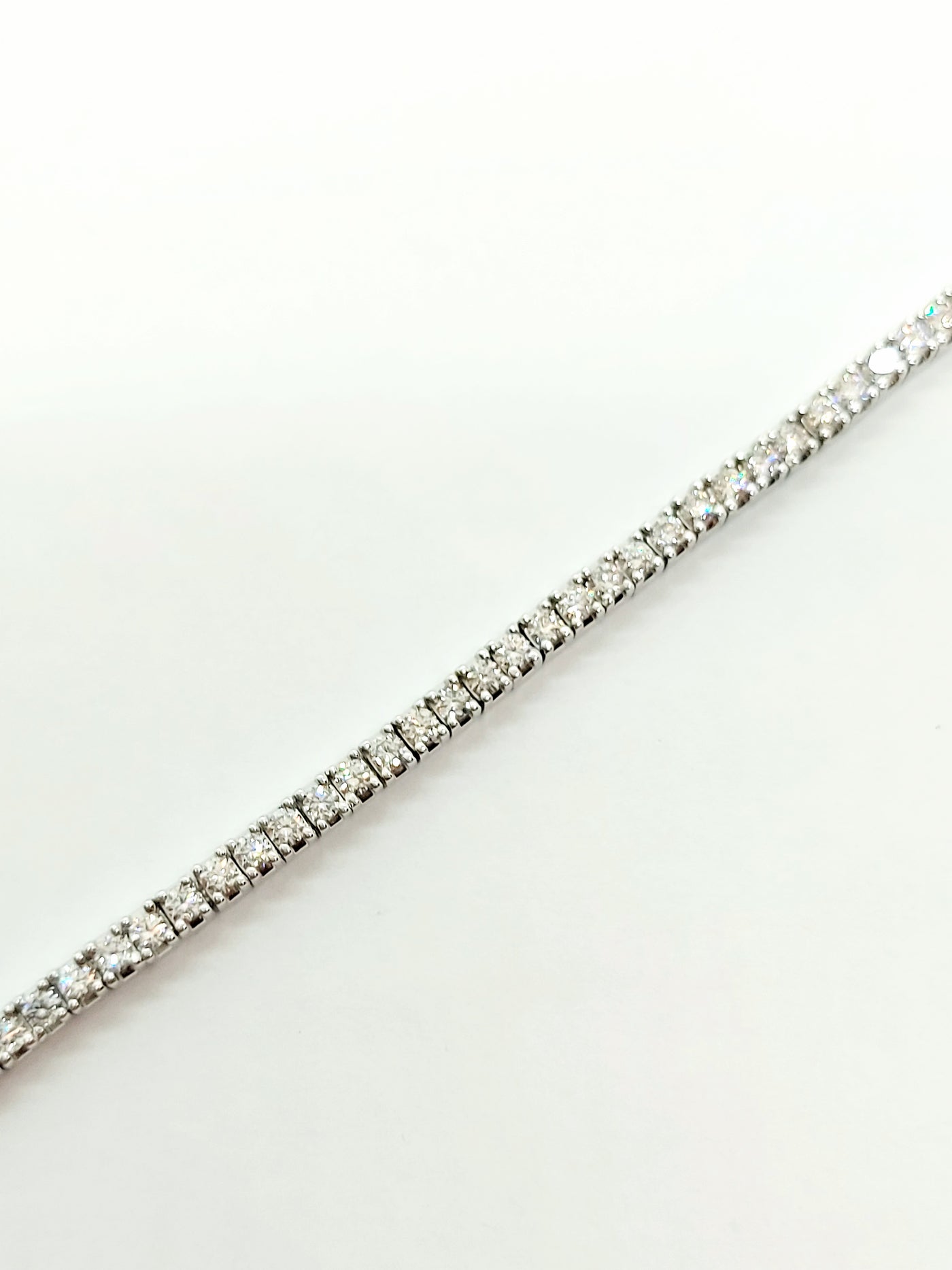 14k White Gold Tennis Bracelet with 5pt lab diamonds