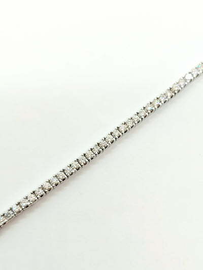 14k White Gold Tennis Bracelet with 5pt lab diamonds