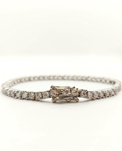 14k White Gold Tennis Bracelet with 10pt Lab Diamonds