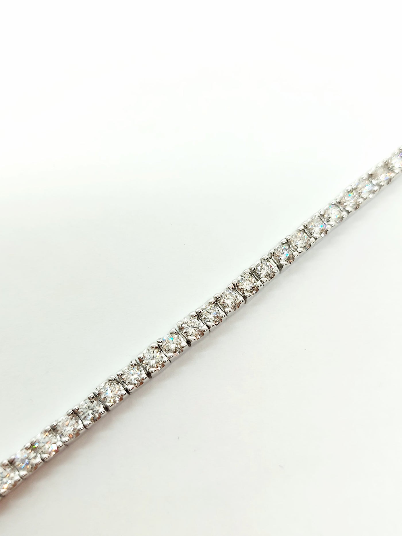 14k White Gold Tennis Bracelet with 10pt Lab Diamonds