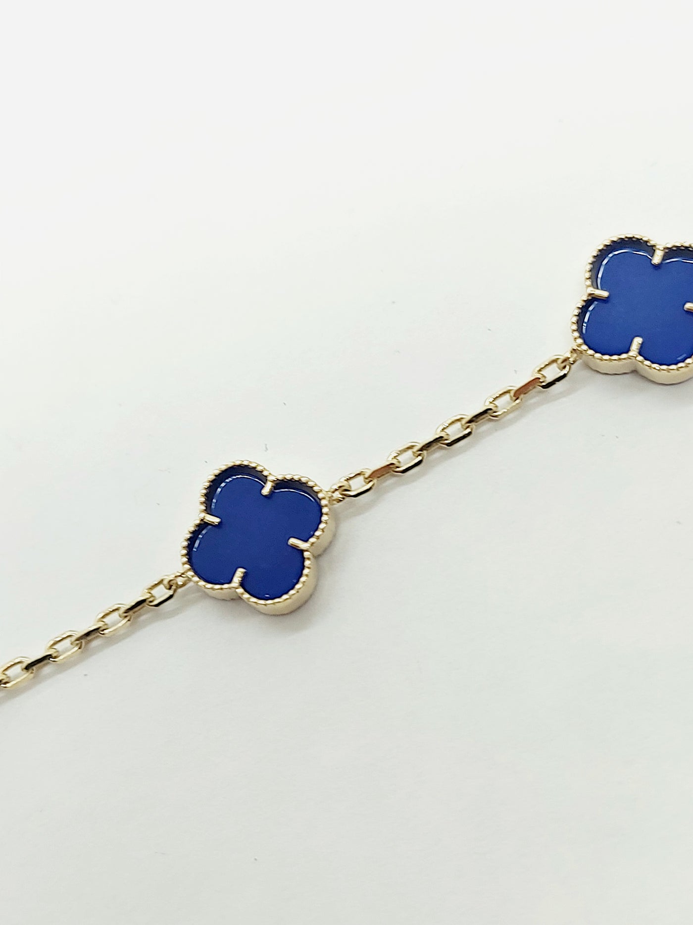 10k Gold Dark Blue Clover Leaf