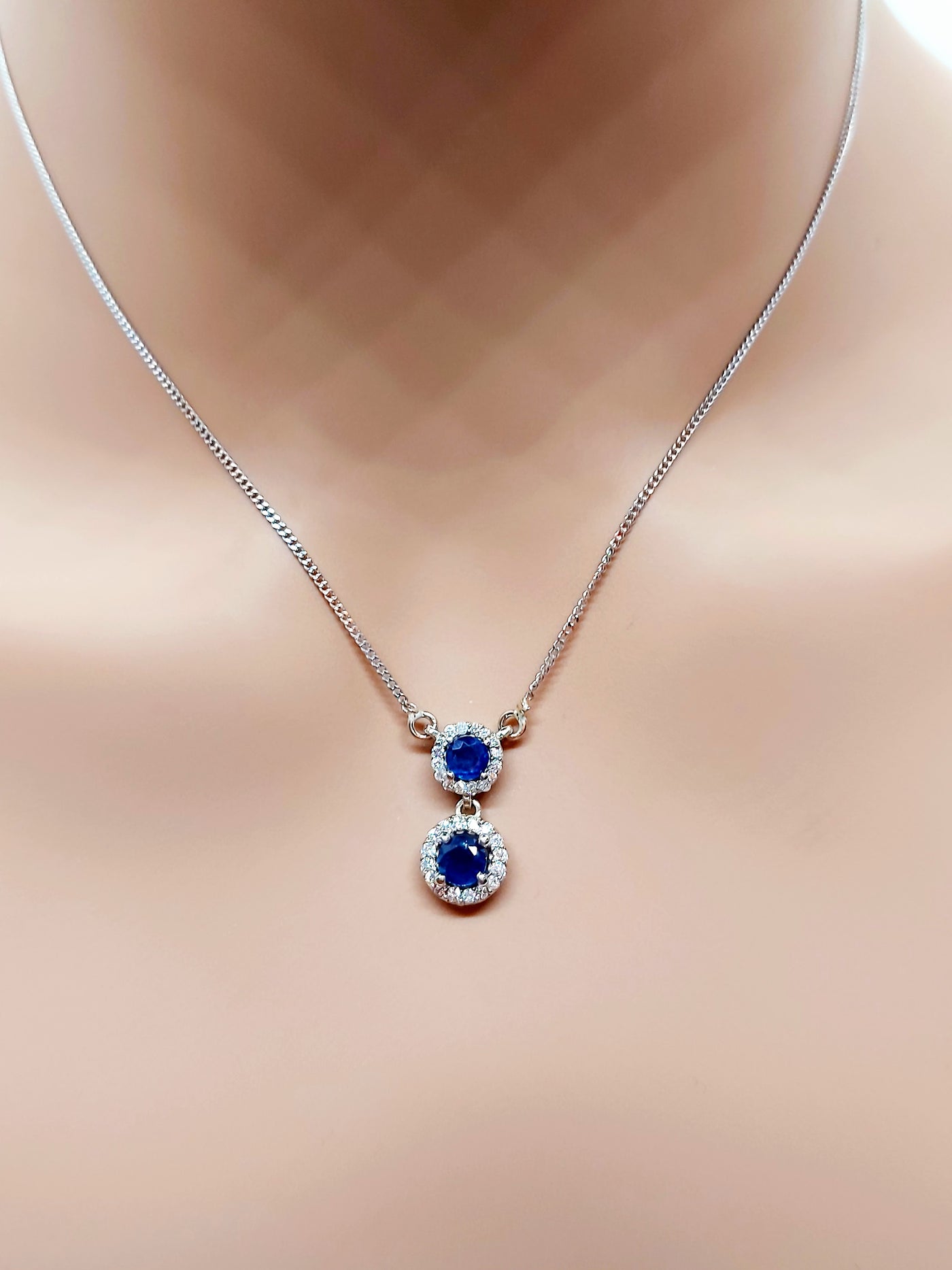 14k Necklace with Sapphire Gemstones