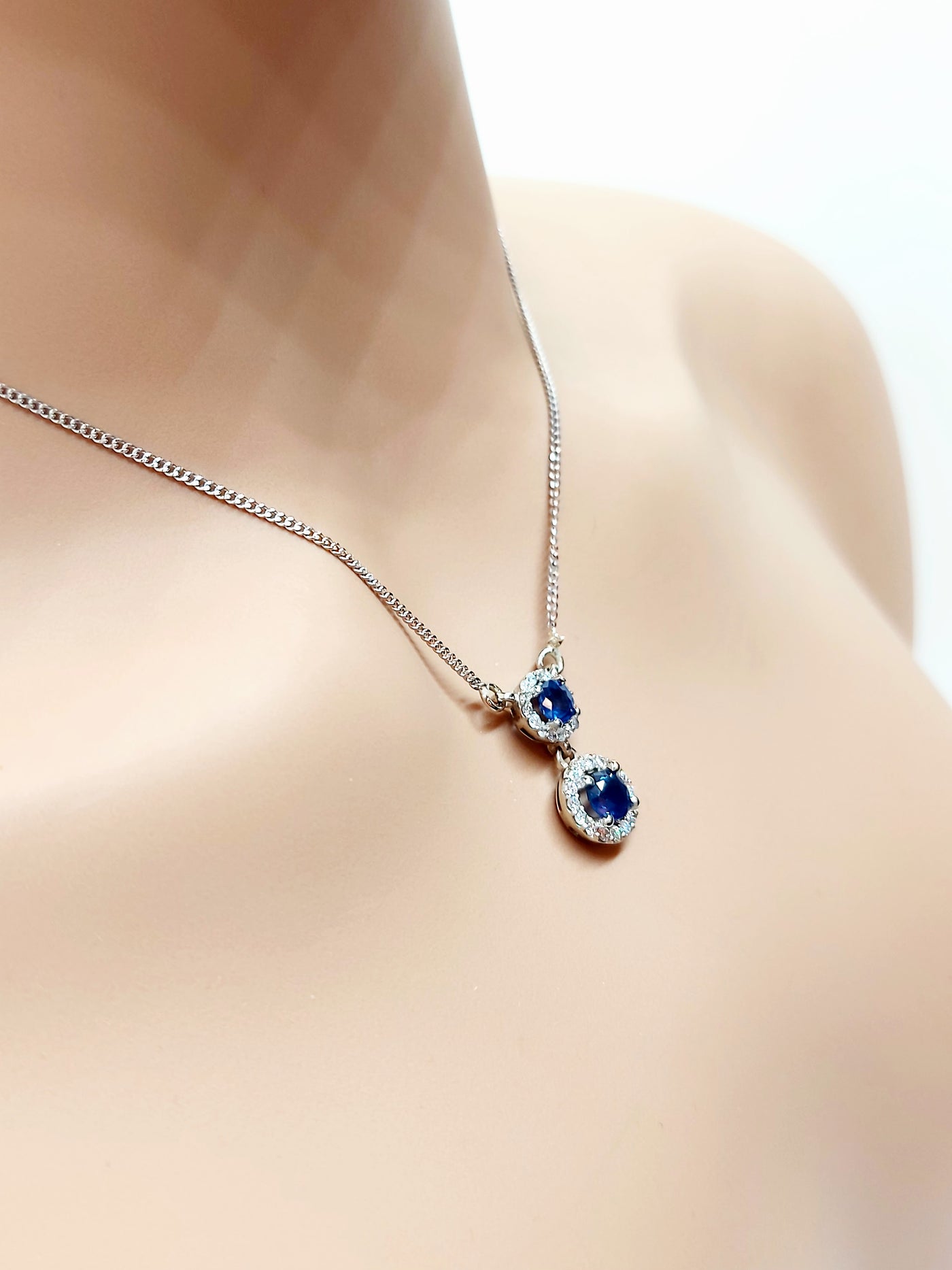 14k Necklace with Sapphire Gemstones