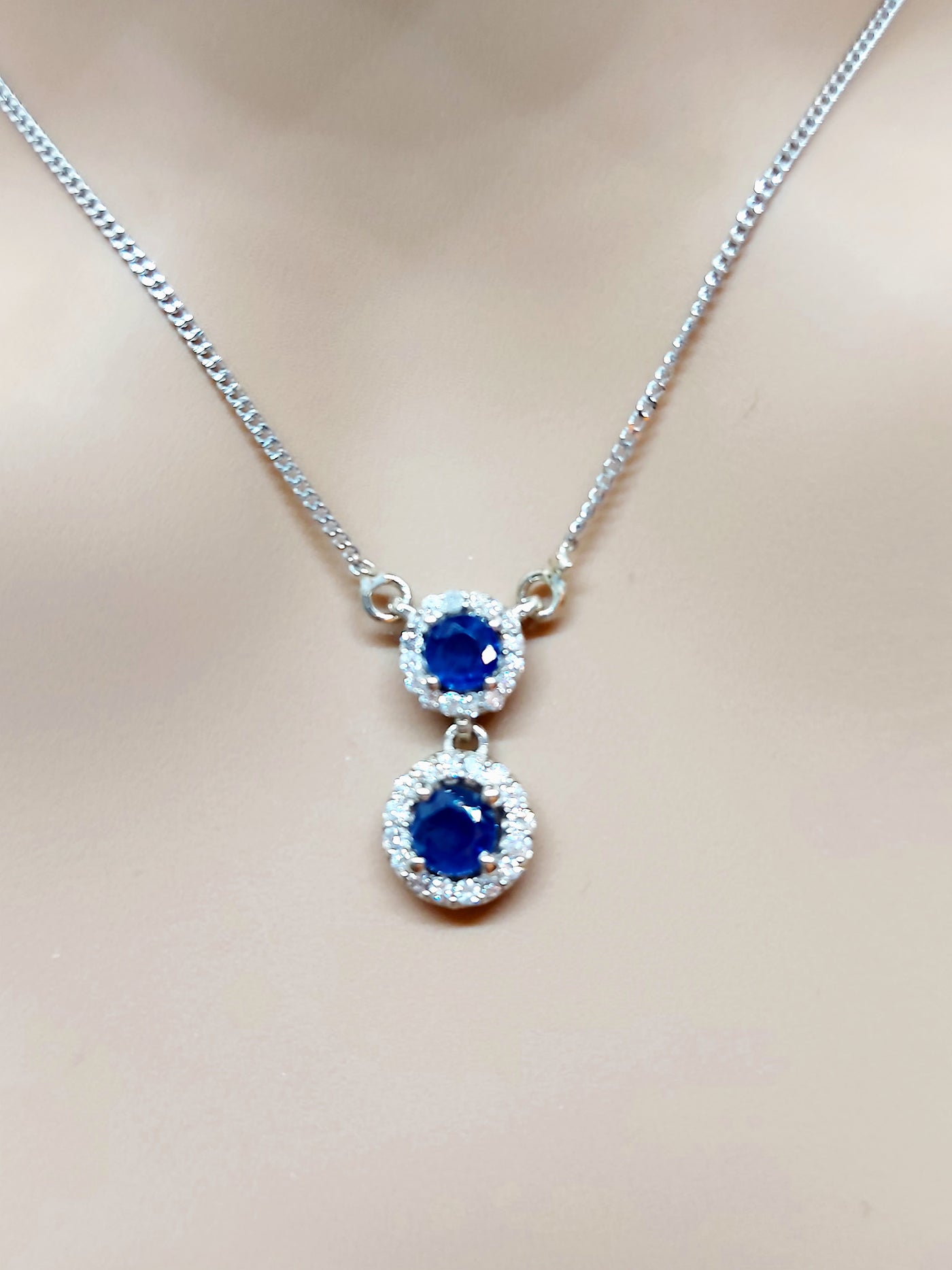 14k Necklace with Sapphire Gemstones