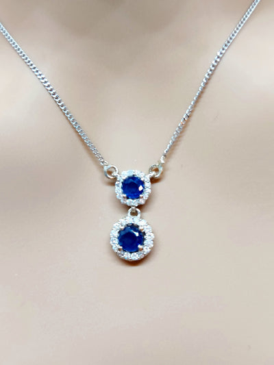 14k Necklace with Sapphire Gemstones