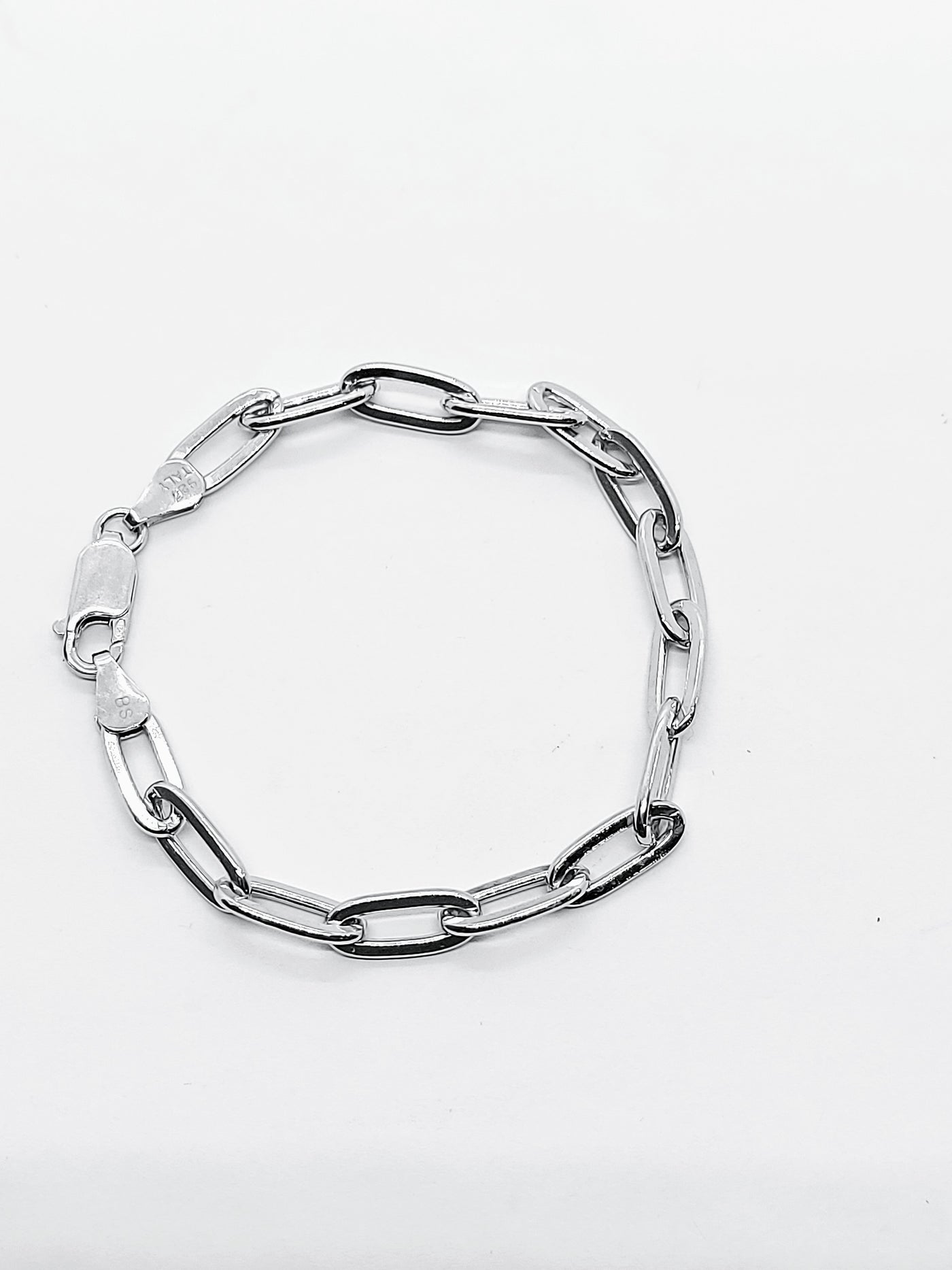 Paper Clip Silver Bracelet 925 Italy