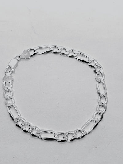 Figaro Bracelet Sterling Silver 925 Italy