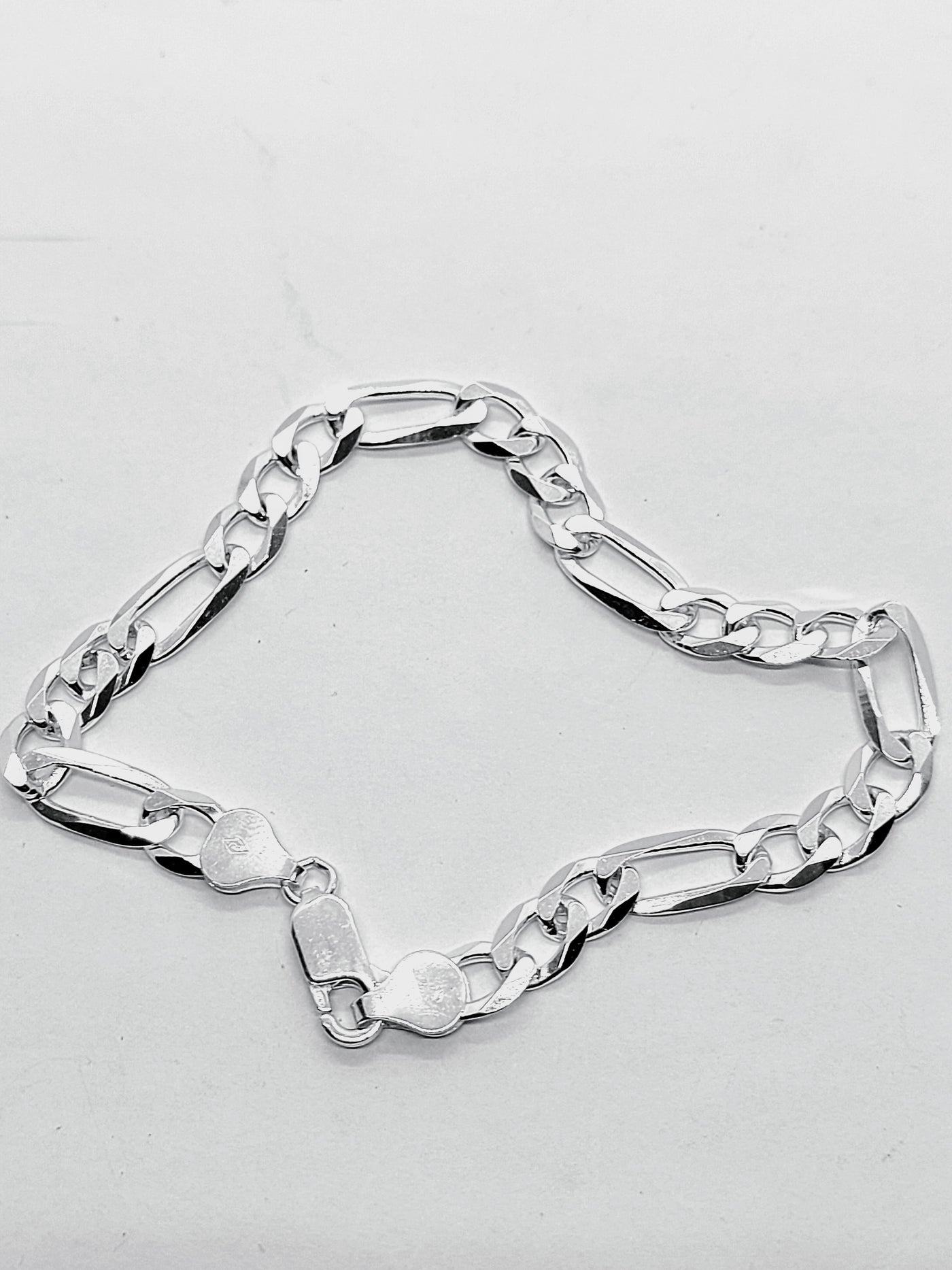 Figaro Bracelet Sterling Silver 925 Italy