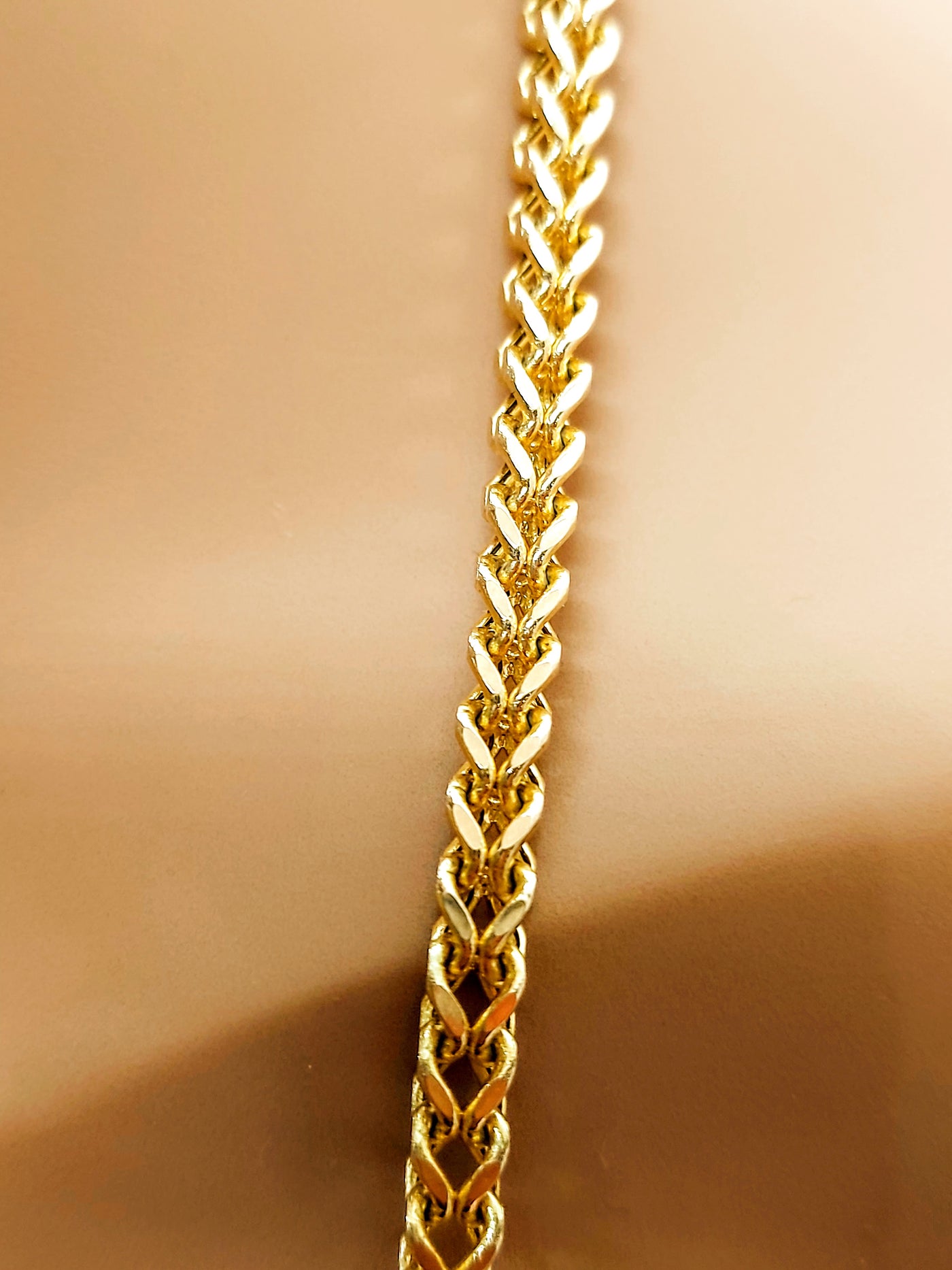 Solid 10K Italian Gold Franco Box Chain 1.5mm 2mm 2.5mm 3mm 4mm 4.5mm Ladies Gold Chain, Man Gold Chain, Diamond-Cut 10K Gold Franco Chain