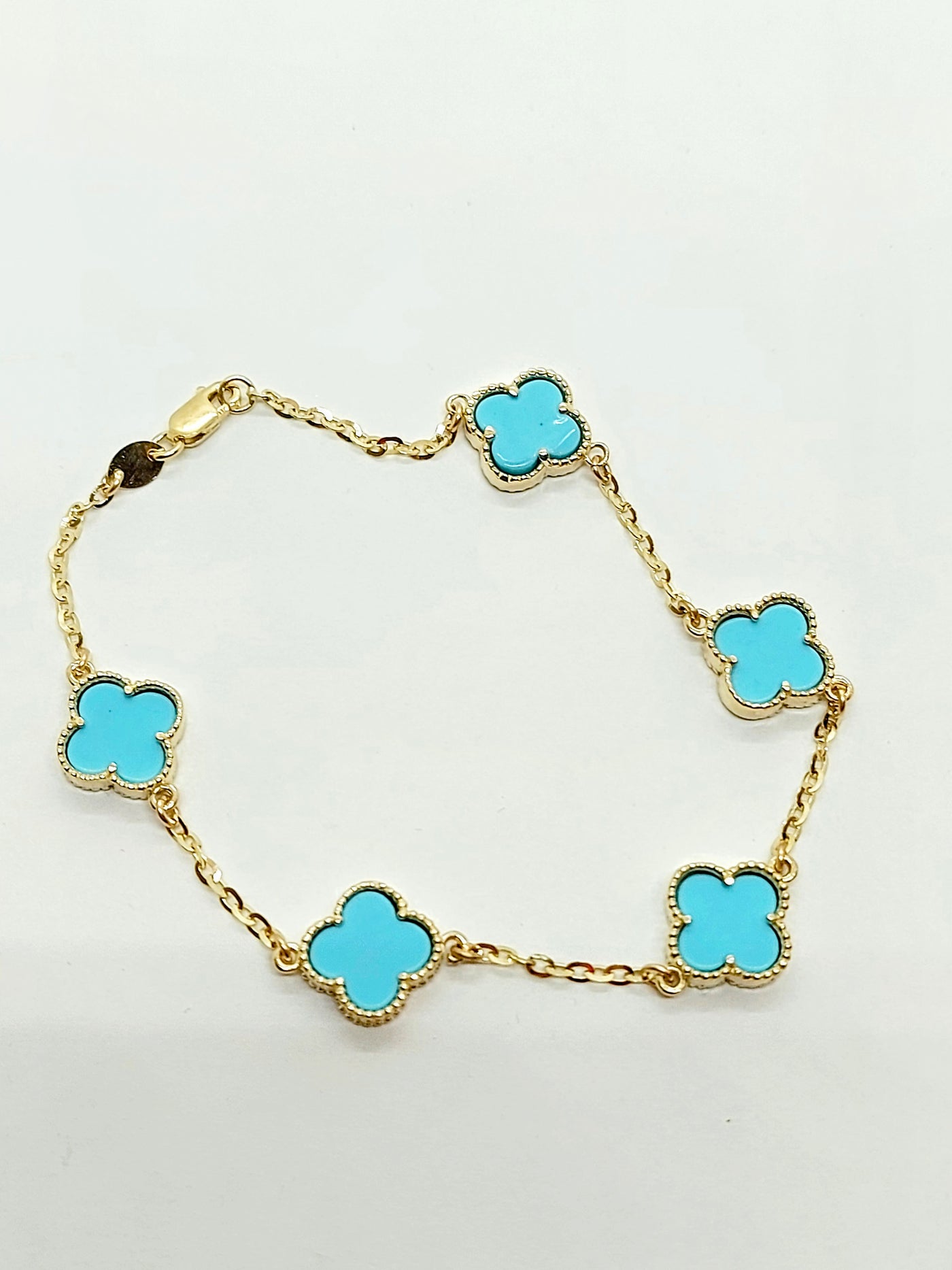 10k Solid Gold Customizable Clover leaf Bracelets