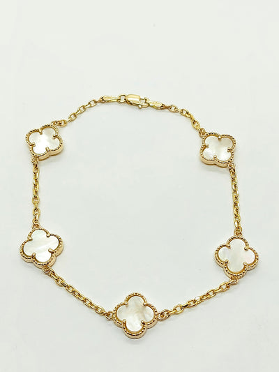 10k Solid Gold Customizable Clover leaf Bracelets