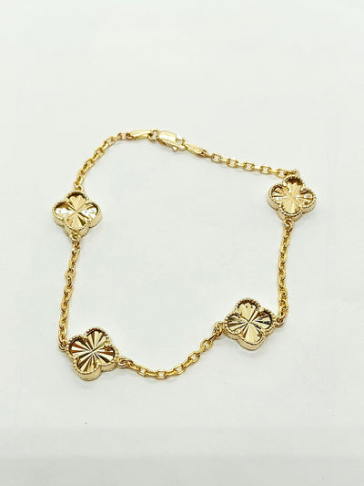 10k Solid Gold Customizable Clover leaf Bracelets