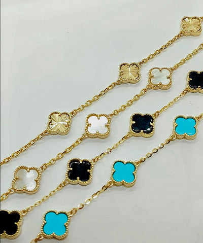 10k Solid Gold Customizable Clover leaf Bracelets