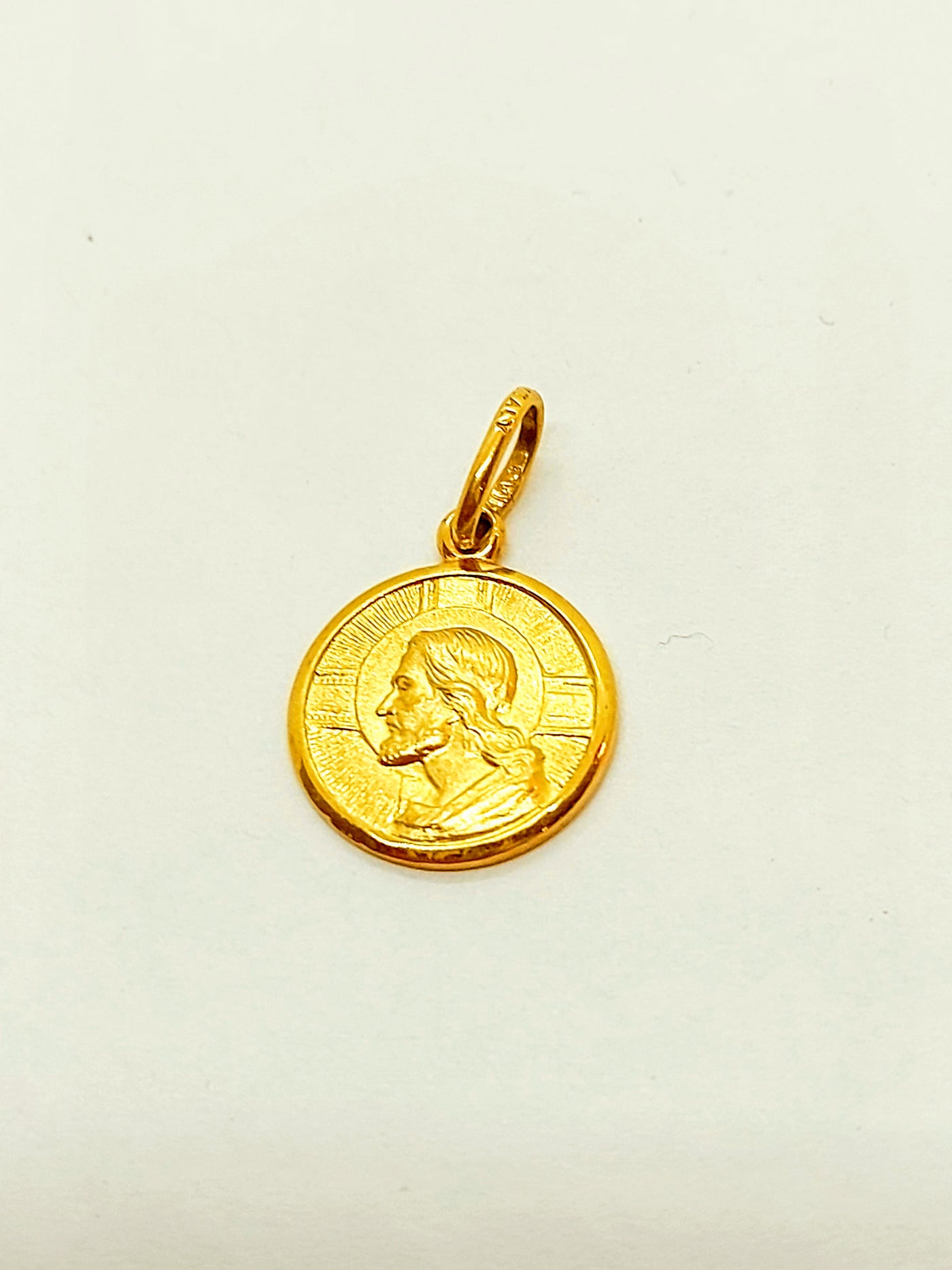 14k Solid Gold Holy Face of Jesus pendant