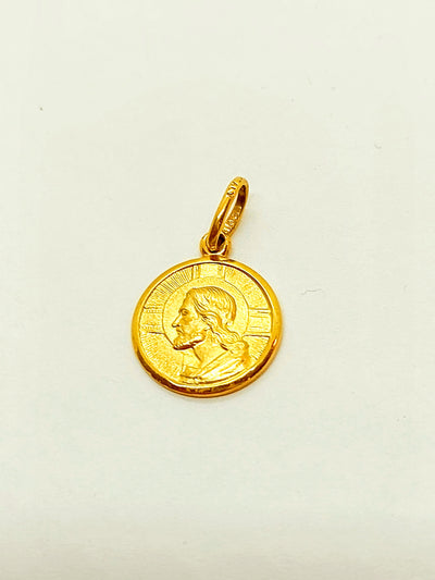 14k Solid Gold Holy Face of Jesus pendant