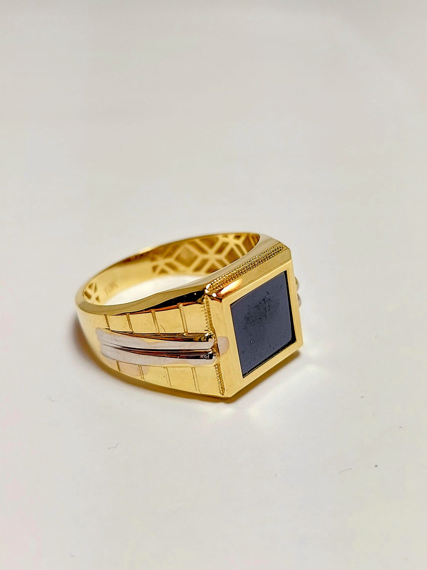 10k Gold Ring with square Onyx stone