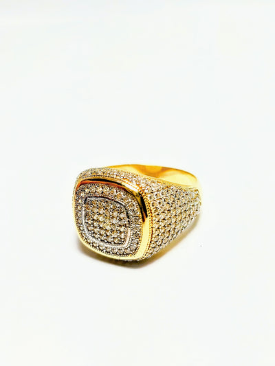 10k Gold Ring filled with CZ stones