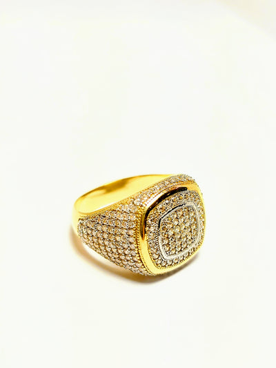 10k Gold Ring filled with CZ stones