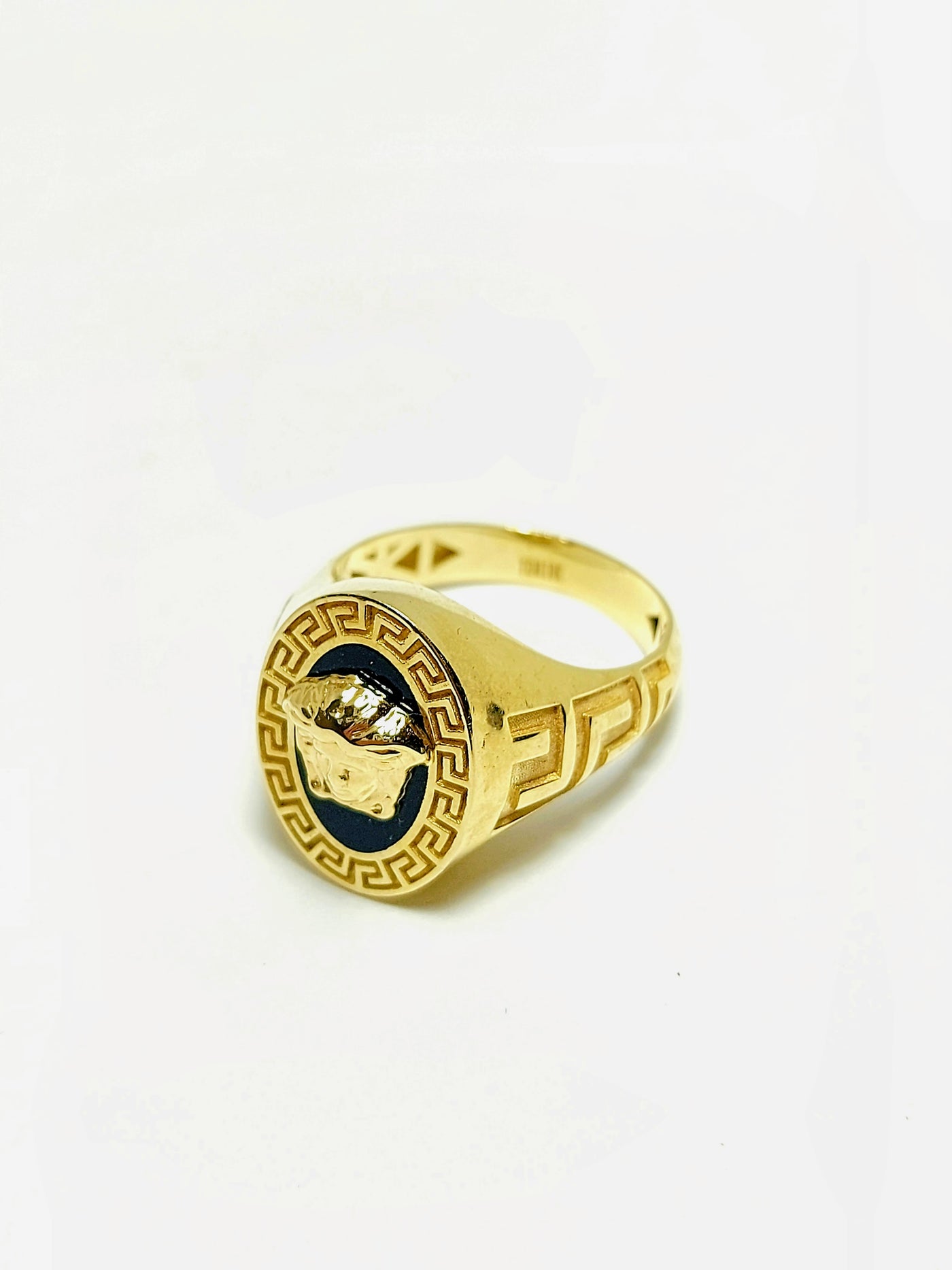 10k Gold Medusa Onyx Ring