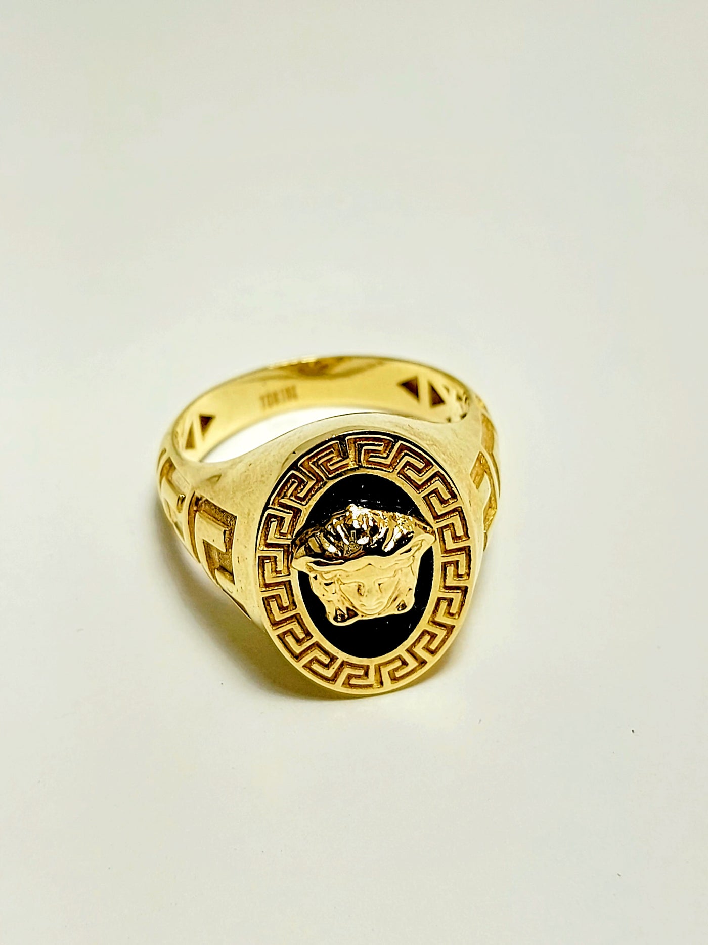 10k Gold Medusa Onyx Ring