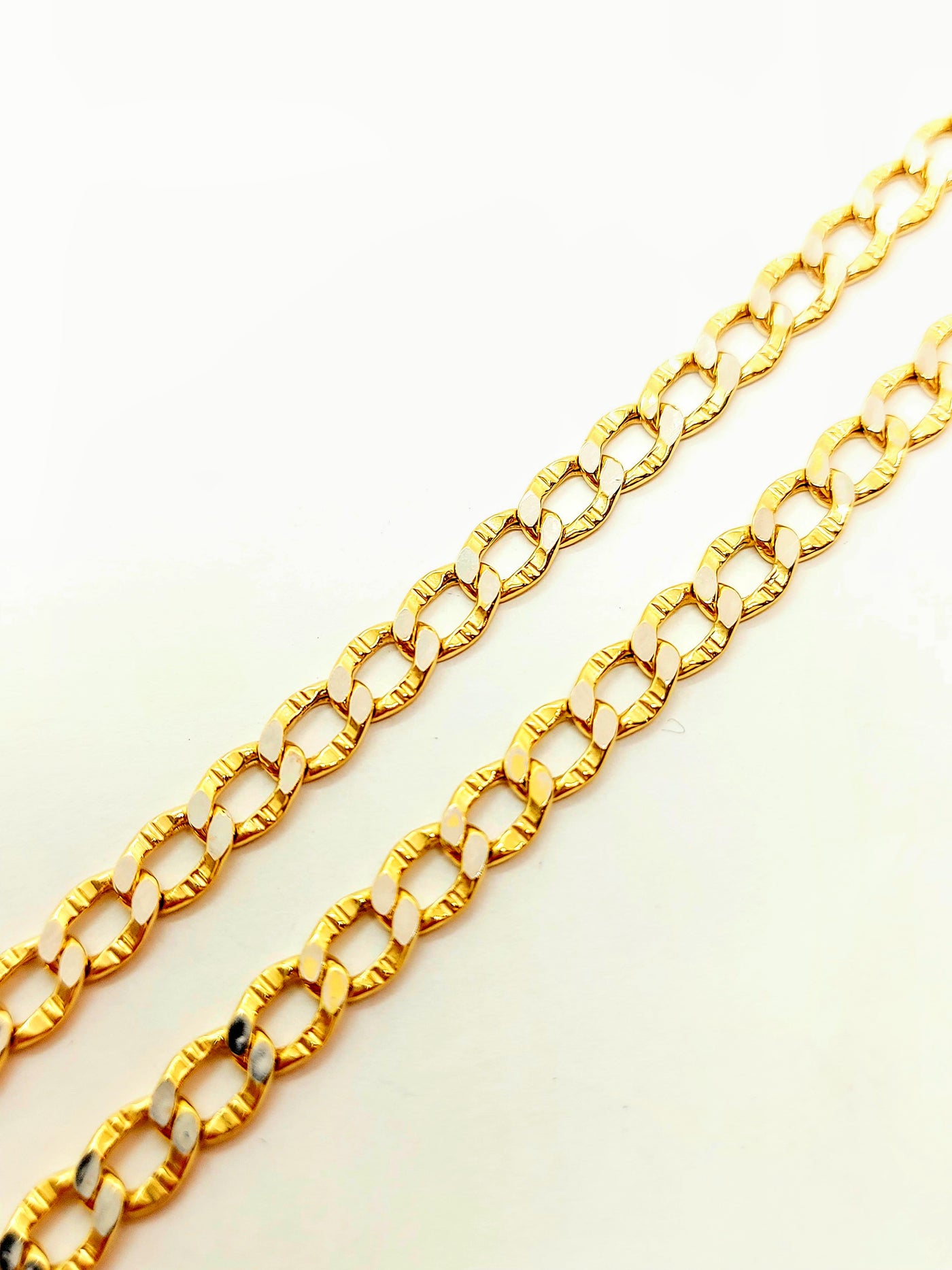 10k Gold Curb link chain diamond cut ~5.5mm