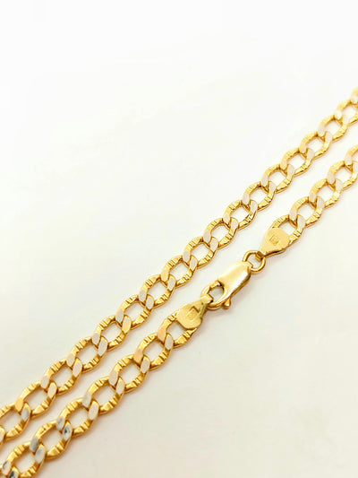 10k Gold Curb link chain diamond cut ~5.5mm