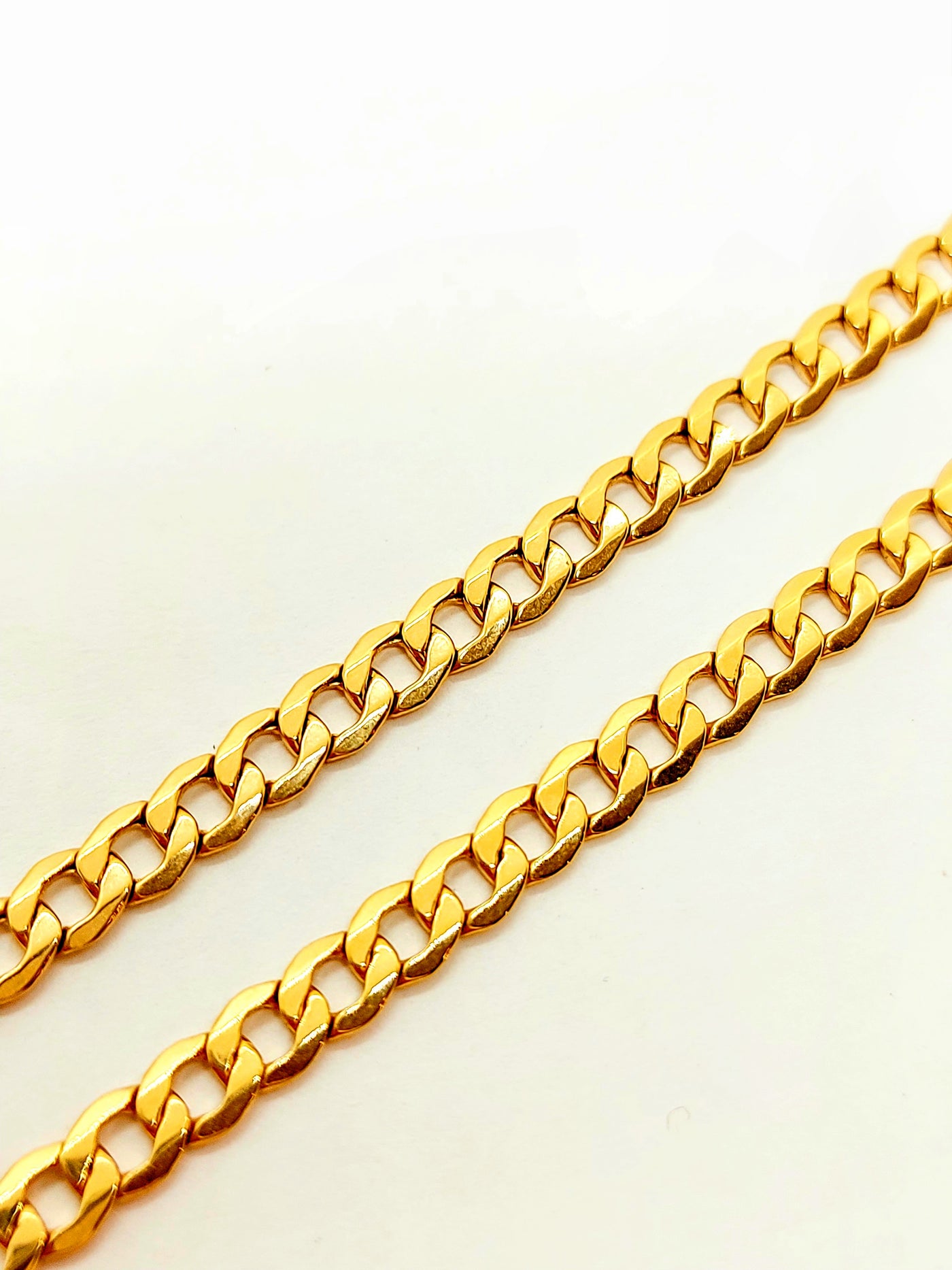 10k Gold curb link chain ~4.3mm wide