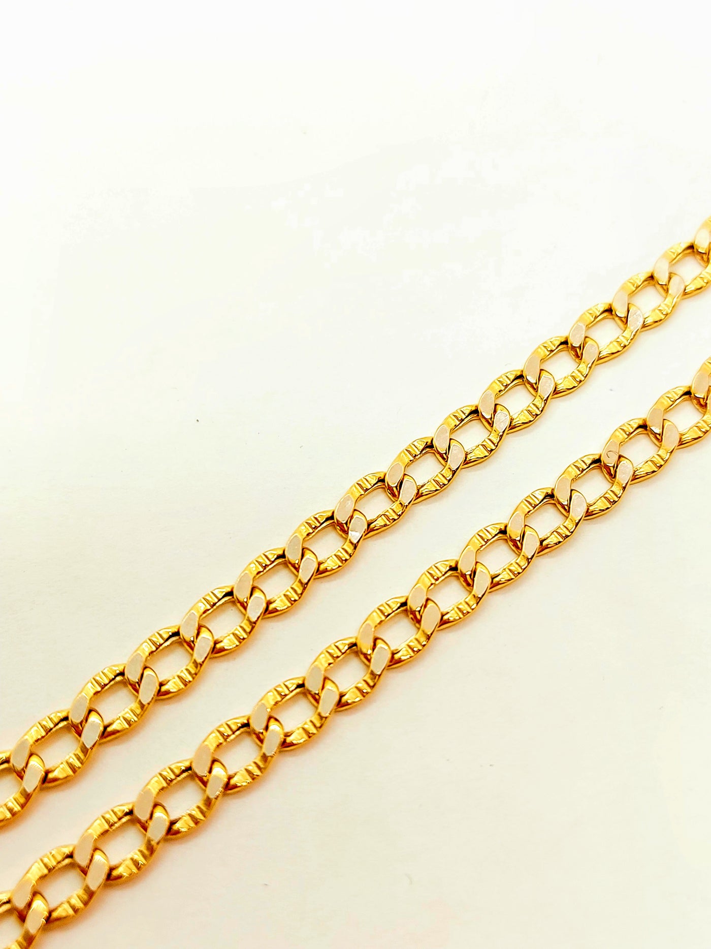 10k Gold Curb link Diamond cut Chain ~4.5mm