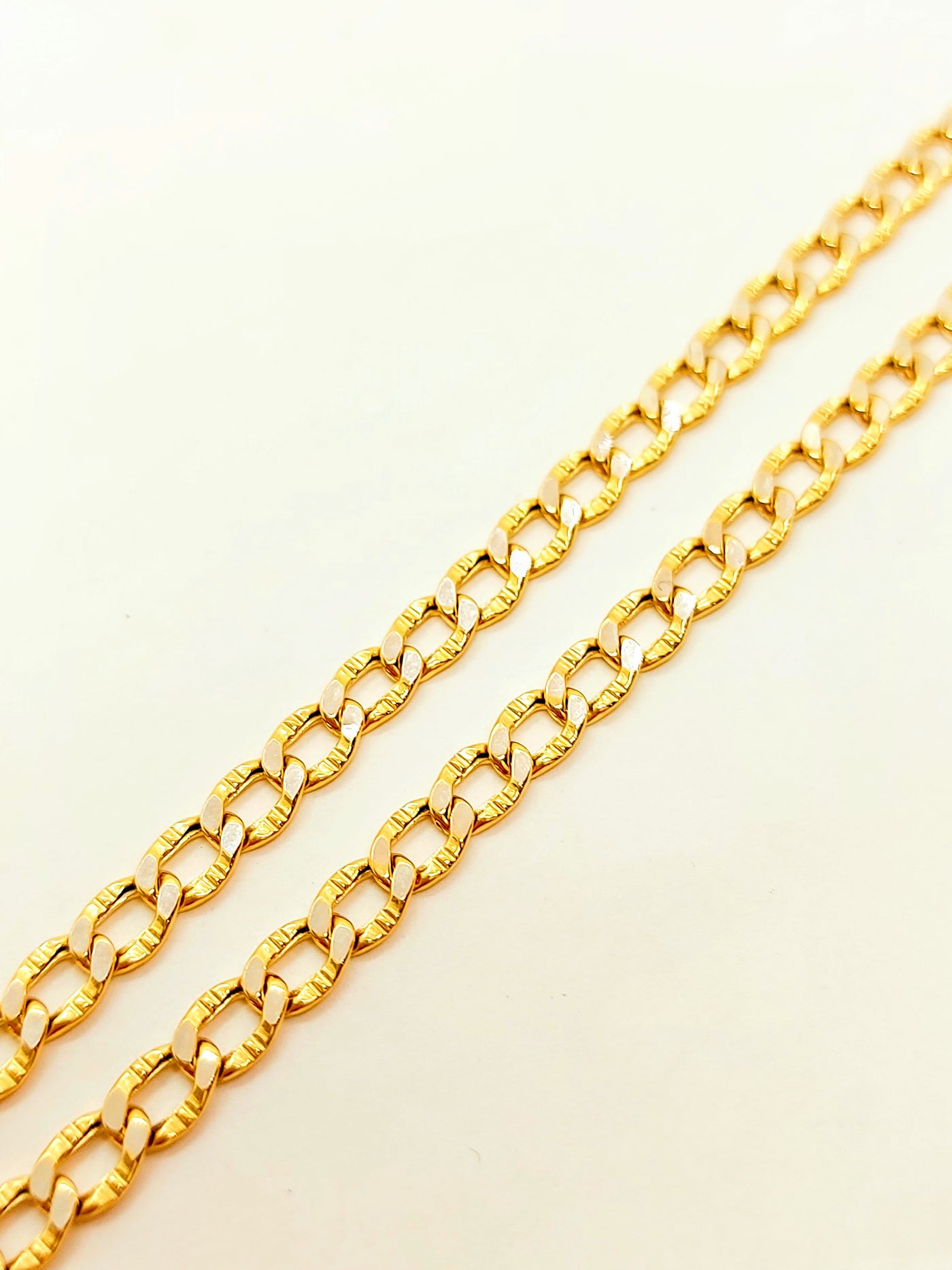 10k Gold Curb link Diamond cut Chain ~4.5mm