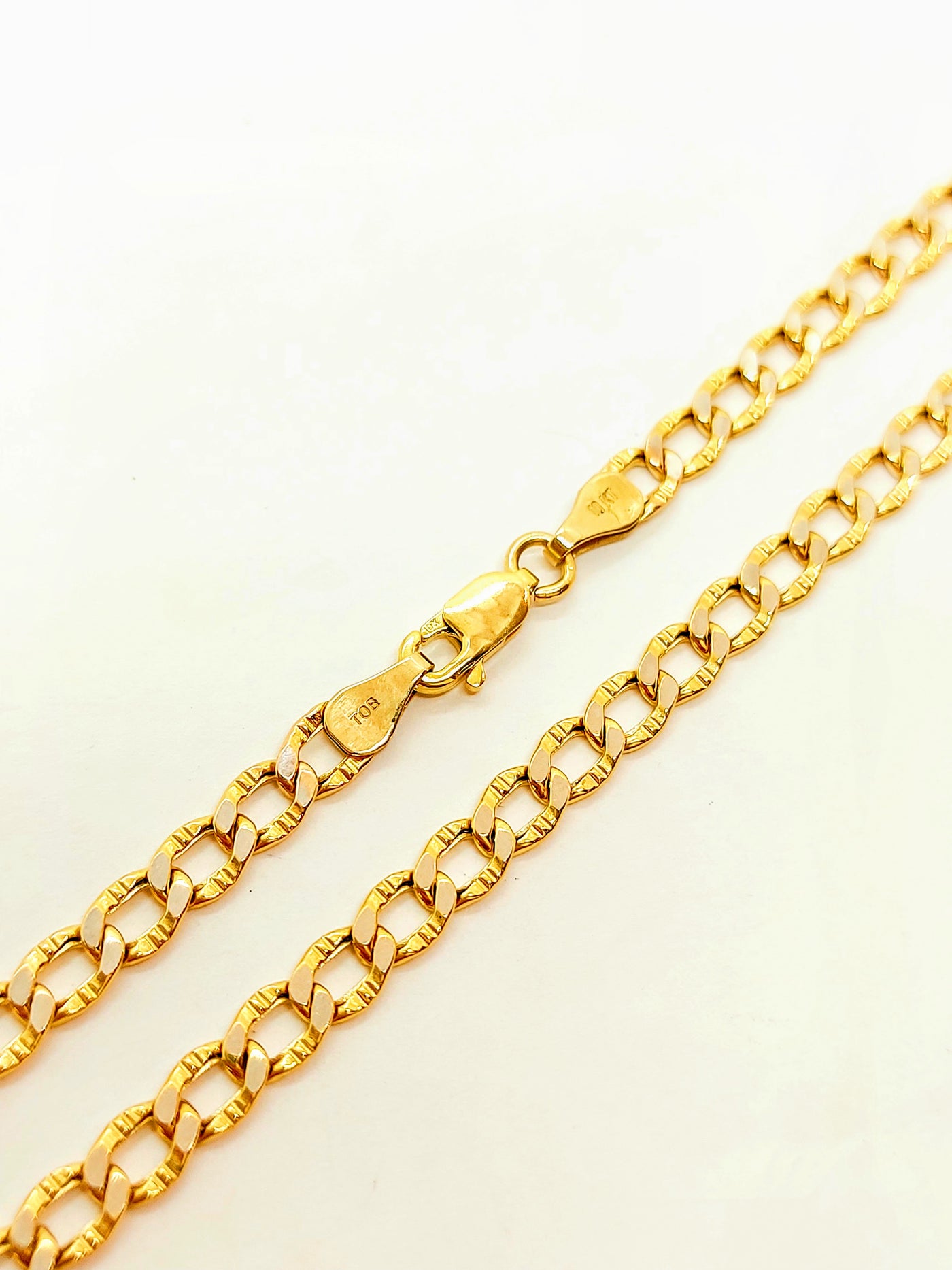 10k Gold Curb link Diamond cut Chain ~4.5mm