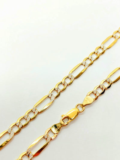 10k Gold Figaro Diamond cut chain