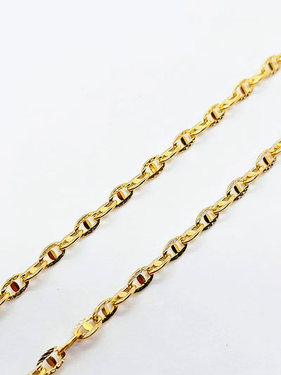 10k Gold thin Mariner Diamond cut chain