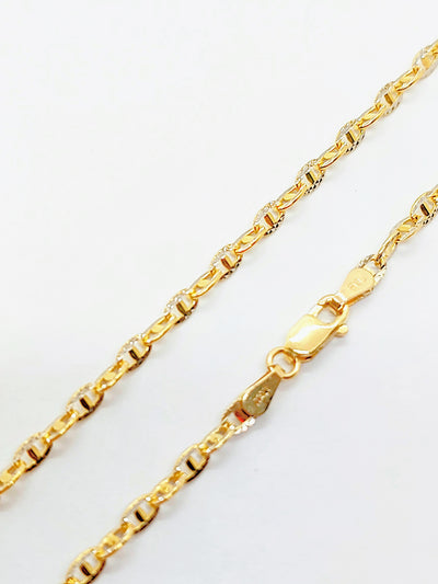 10k Gold thin Mariner Diamond cut chain