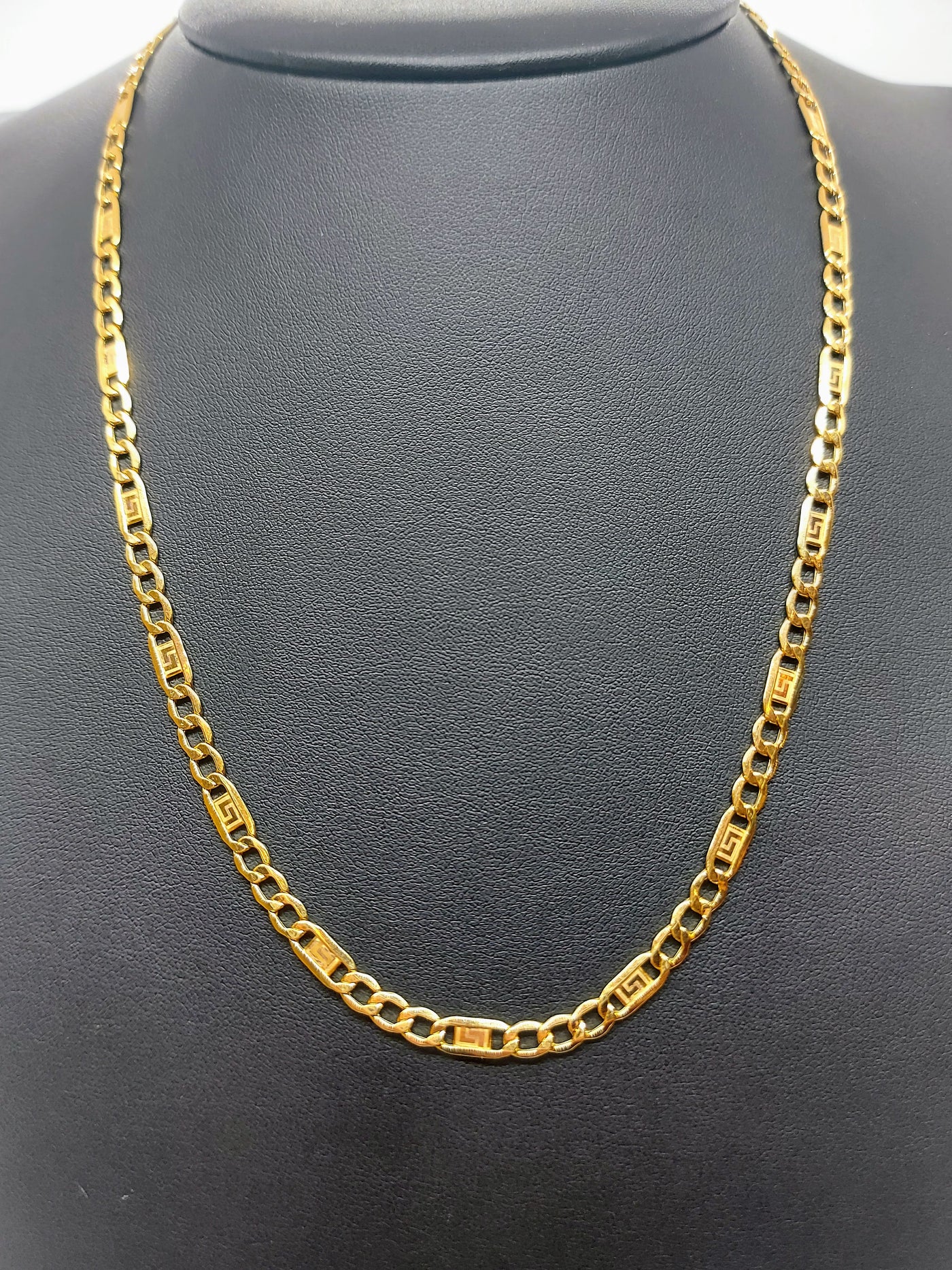 10k Gold Figaro Chain meander design