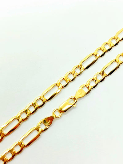 10k Gold Figaro chain ~5.6mm wide