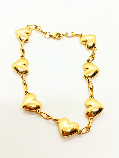 10k Gold Bracelet with hearts