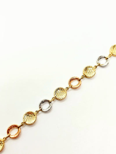 3 tone Round Gold Bracelet