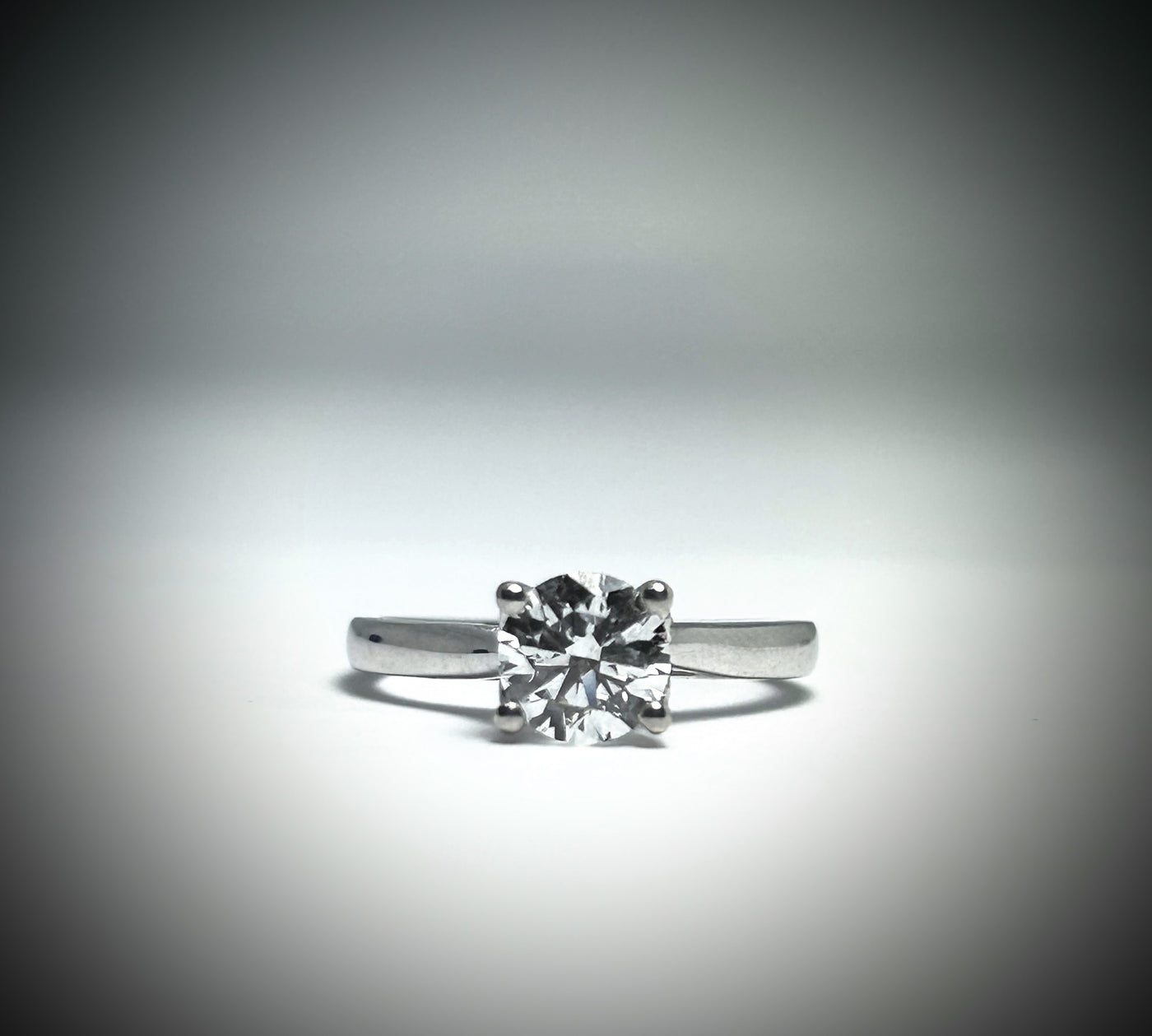 1ct Brilliant Round cut Lab diamond with 14k White Gold